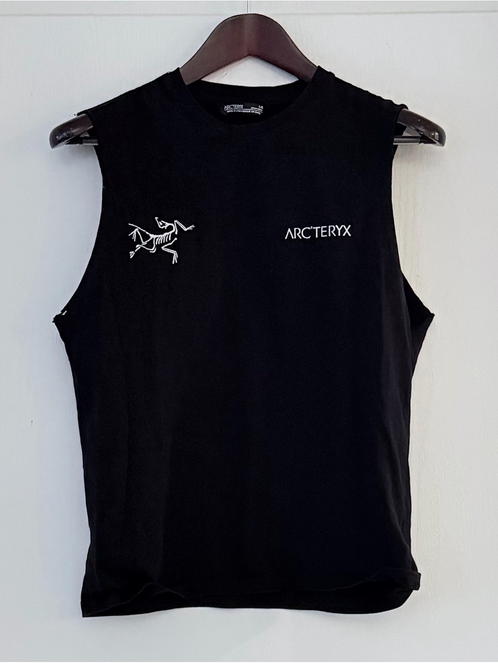Arc'teryx Black Sleeveless Logo Tank with White Motif